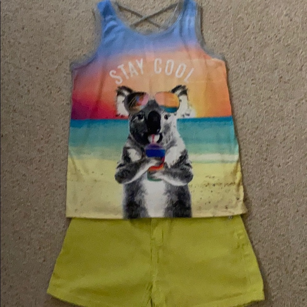Size 12 girls Baby Phat shorts & Justice tank top